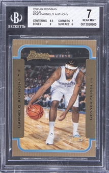2003-04 Bowman Gold #140 Carmelo Anthony Rookie Card - BGS NM 7 